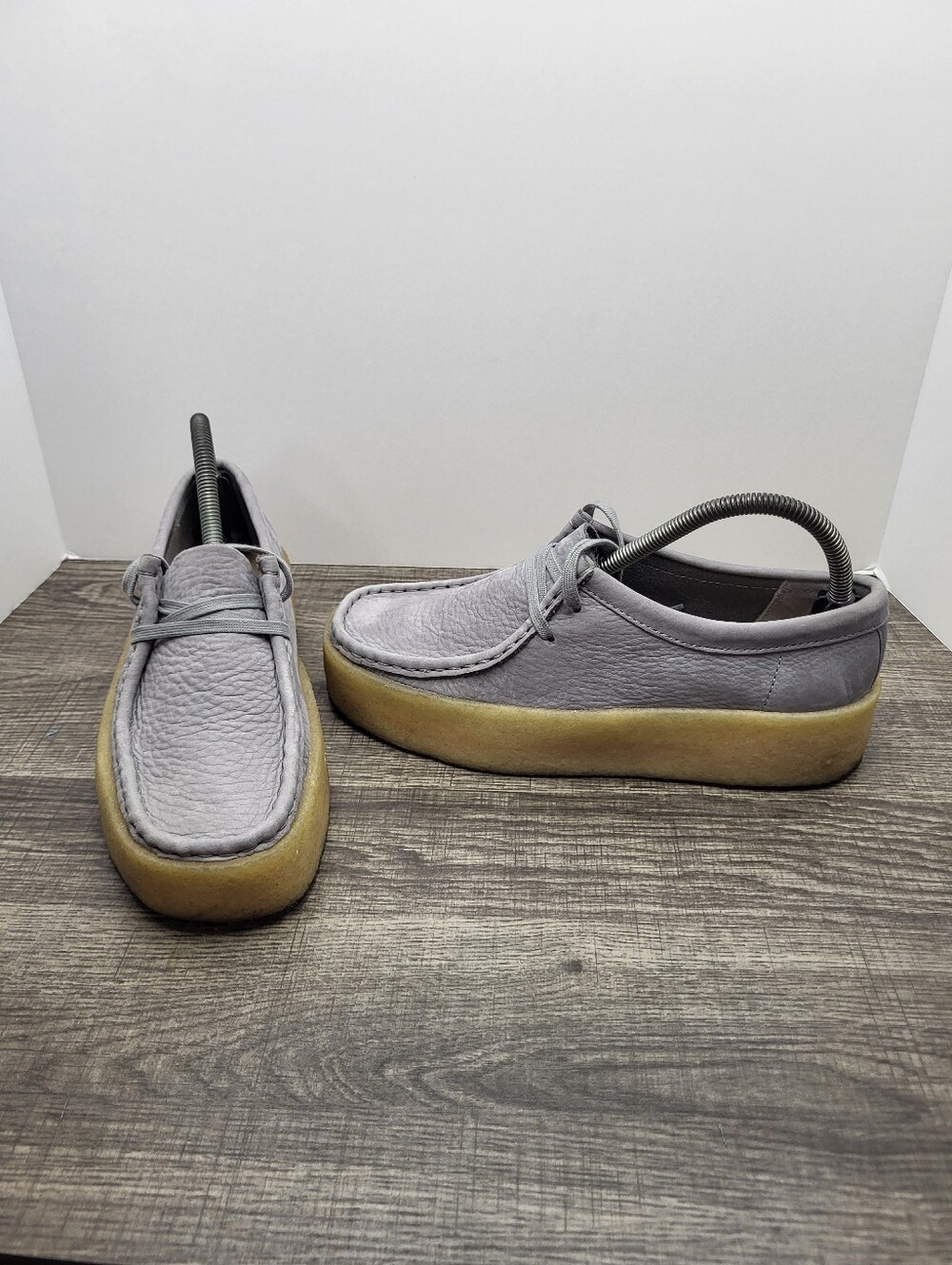 Clarks Originals Wallabee Shoes Women's 8.5 Grey Leather